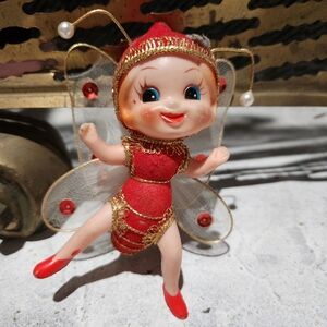 Vintage Anthropomorphic Pixie Bug Ornament Christmas Insect Wasp 4 inch